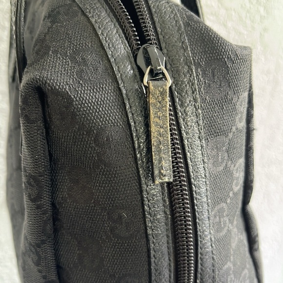 Vintage Mini Gucci GG Logo Top Handle Black Canvas Bag - Picture 13 of 14